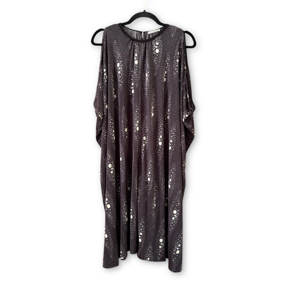 Ulla Johnson Silk Blend Gray Printed Sleeveless Midi Dress Size 4 Art to Wear